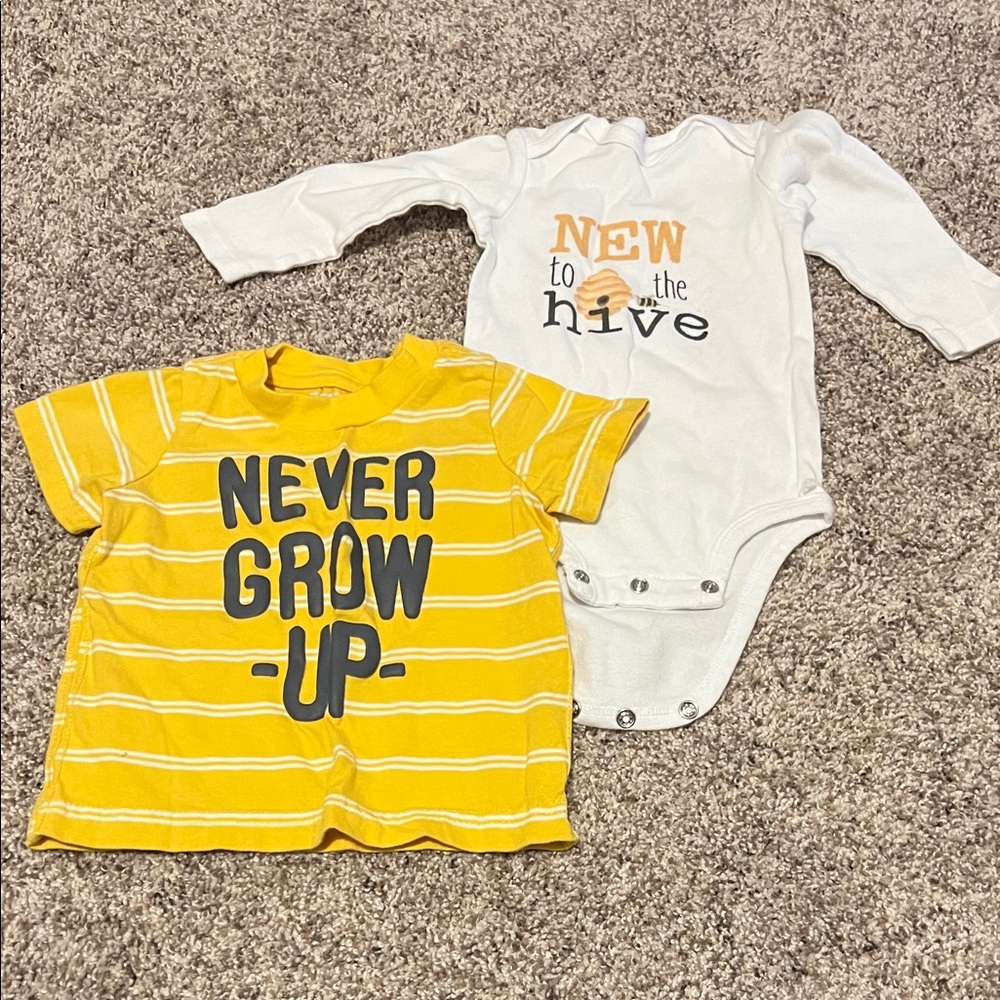 Yellow and White Kids One Piece Set